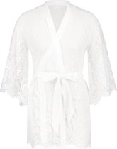 Hunkemöller Dames Nachtmode Kimono Lace Isabelle - Wit - maat M/L