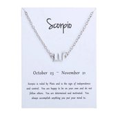 Bixorp Stars Sterrenbeeld Armband Schorpioen (Scorpio) Zilverkleurig - Zodiac Sieraad - Inclusief Nederlandstalige Informatie over het Sterrenbeeld - Cadeau voor Meisjes, Jongens &