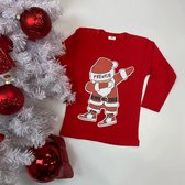 Shirt kerst baby-kind-kerstman met naam-Maat 92