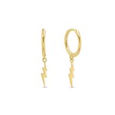 Xoo - Oorbel - Oorring - Bliksem - Lightning - Minimalistisch - 925 zilver - Goud - Goldplated