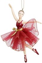 Viv! Christmas Kerstornament - Ballerina - rood - 17cm