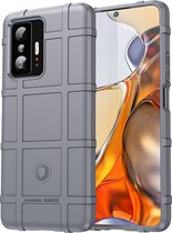 Mobigear Hoesje geschikt voor Xiaomi 11T Pro Telefoonhoesje Flexibel TPU | Mobigear Rugged Shield Backcover Shockproof | Schokbestendig 11T Pro Telefoonhoesje | Anti Shock Proof - Grijs