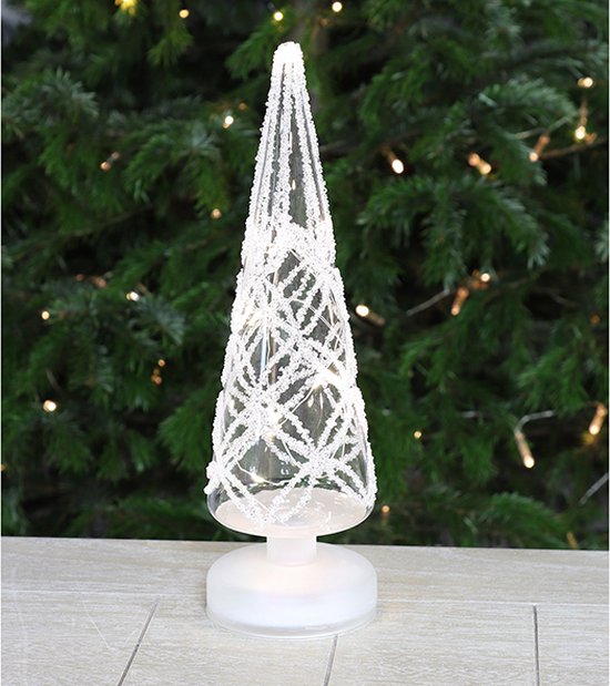 Goldbach kerstboom wit glas LED