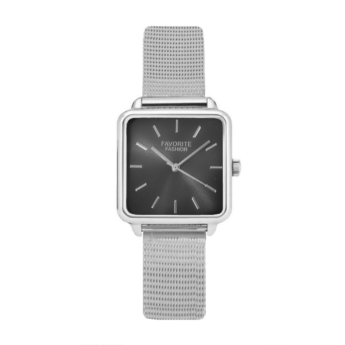 Adoree Silver - Black Mesh Horloge | Zilverkleurig | Mesh Band | Ø 36 mm | Favorite Fashion