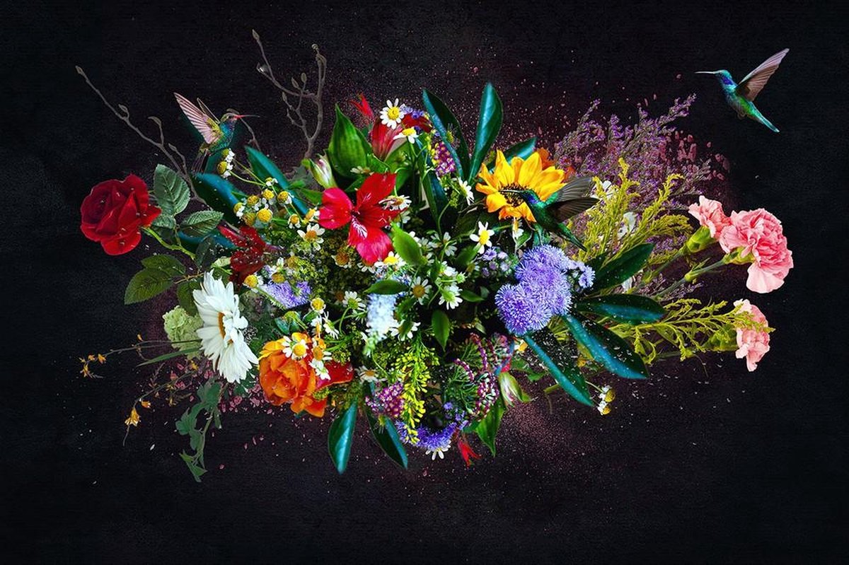 Bouquet explosion – 135cm x 90cm - Fotokunst op PlexiglasⓇ incl. certificaat & garantie.
