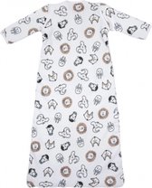 Meyco baby  Babyslaapzak afritsbare mouw gevoerd - animal  - multicolor - slaapzak - winterslaapzak - slapen - bedtijd - baby - dreumes - peuter - animal - dieren - dierenprint - 90 cm