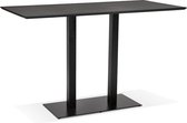 Alterego Zwarte hoge design tafel 'ZUMBA BAR' met zwarte metalen poot - 180x90 cm