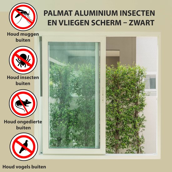 PALMAT Insectenhor van wit glasvezel, houdt insecten, vliegen en muggen buiten - voor ramen en deuren, interne en externe installatie (1,4 x 30 meter) — afbeelding 3