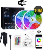Culture Gadgets Smart LEDSTRIP 10 METER - WiFi Ledstrips 10M - RGB verlichting -  Voor Binnen & Buiten - Muziek Synchronisatie - Sfeerverlichting - iOS en Android Bestuurbaar en afstandsbedie