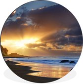 WallCircle - Wall Circle - Wall Circle - Plage du Parc National de Whanganui dans l'île du Nord - Aluminium - Dibond - 120x120 cm - Intérieur et Extérieur XXL