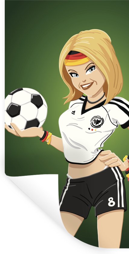 Fantastisch meer Titicaca Verlaten Muurstickers - Een illustratie van een meisje met Duitse kleding en een  voetbal -... | bol.com