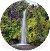 WallCircle - Wandcirkel ⌀ 60 - Waterval in het Nationaal park Whanganui in Oceanië - Ronde schilderijen woonkamer - Wandbord rond - Muurdecoratie cirkel - Kamer decoratie binnen - Wanddecoratie muurcirkel - Woonaccessoires