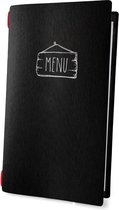 10 stuks - Menumap voor 4 menukaarten (A4-Small)  - type: ECO-Black-Saloon