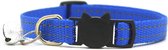 Premium kattenhalsband Met belletje - Reflecterend - Blauw - Veiligheidssluiting