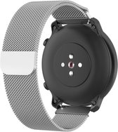 Strap-it Milanees bandje 20mm - luxe smartwatch horlogeband geschikt voor Samsung Galaxy Watch 42mm / Active / Active2 - 40 & 44mm / Galaxy Watch 3 41mm / Gear Sport - Amazfit Bip / GTS 1-2-3-4 / GTR 42mm - zilver