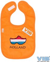 Bavoir orange Holland avec sabot en drapeau hollandais