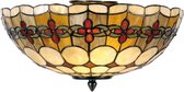Tiffany plafonnière plafondlamp Flowerchain serie - 40 cm rond - roos halfrond