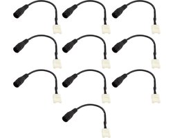10x koppelstuk stekker - Voor witte led strips - Solderen niet nodig