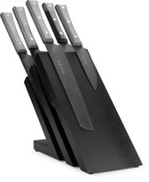 Primecook - Bloc couteaux magnétique comprenant 6 couteaux - Bois de hêtre - Couche de protection Titan Ecoshield - Manche Paperstone