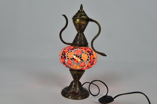 Handgemaakt Turkse Ibrik tafellamp multicolour Oosterse karaf nachtlamp sfeerlamp