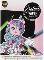 Velvet - papier - 4 sheets - A4 - Unicorn