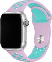 Sport watch bandje - Roze / Turquoise - 42/44/45mm - M/L - Series 1 2 3 4 5 6 7 SE - Geschikt voor Apple Watch