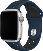 Sport watch bandje - Donkerblauw / Zwart - 42/44/45mm - M/L - Series 1 2 3 4 5 6 7 SE - Geschikt voor Apple Watch