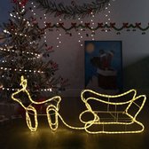 3D rendieren met slee, kerstverlichting, lichtkleur warm wit, arreslee