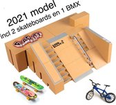 The limit fingerboard skateboard park - 2022 model - inclusief 2 skateboards, 1 step en 1 BMX