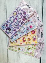 4 stuks 3d stickervellen Hello Kitty 10x22 cm