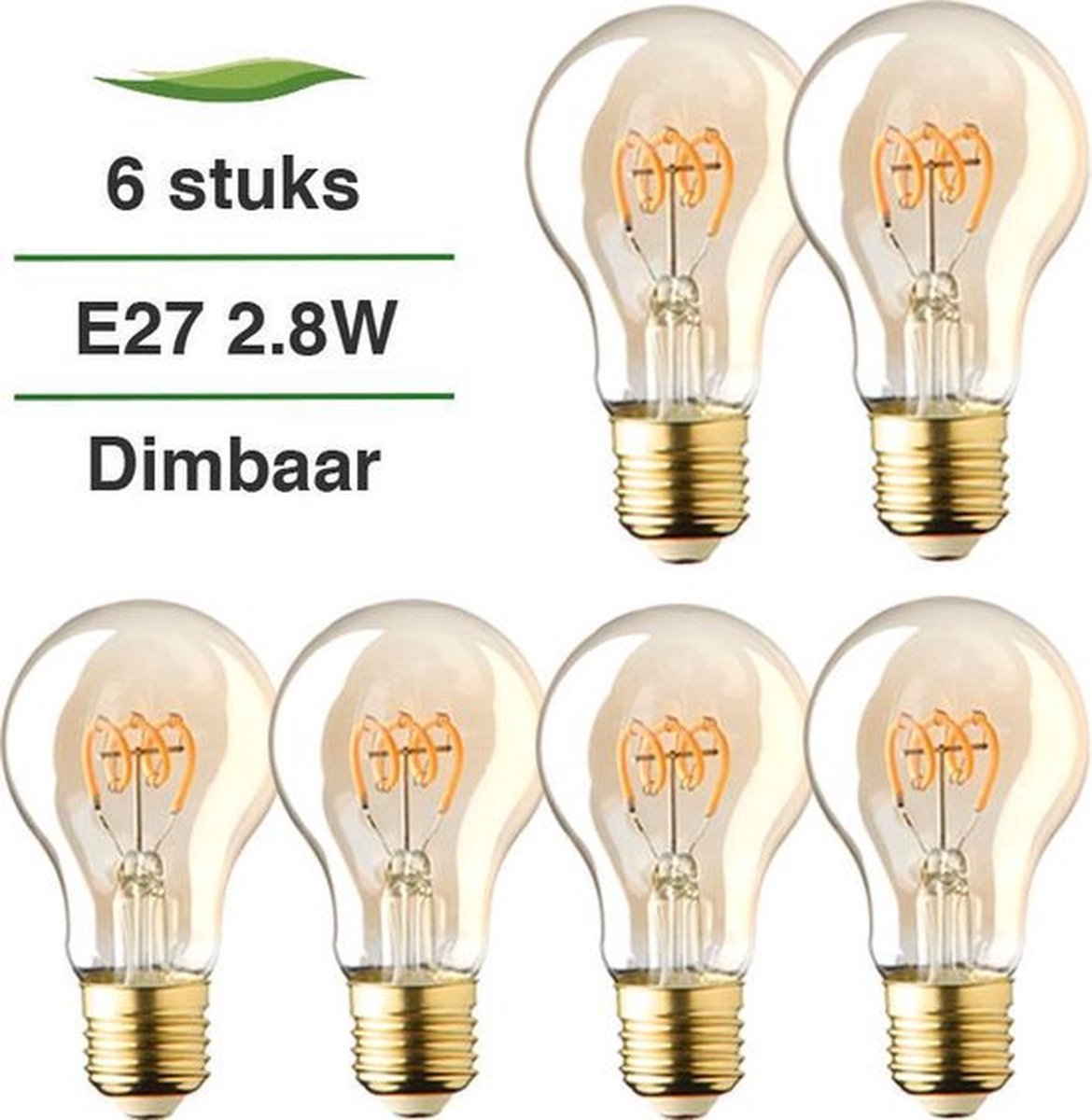 E27 LED lamp - 6-pack - 2.8W - Dimbaar - 2000K extra warm | bol.com