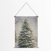 Textielposter Kerstboom Vintage Natuur 60x80 cm