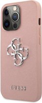 Iphone 13 Pro Guess Case - Roze Met 4D Logo