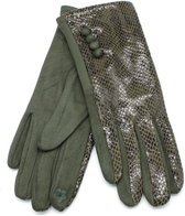Handschoenen Slangenprint - Dames - One Size - Touchscreen Tip - Groen