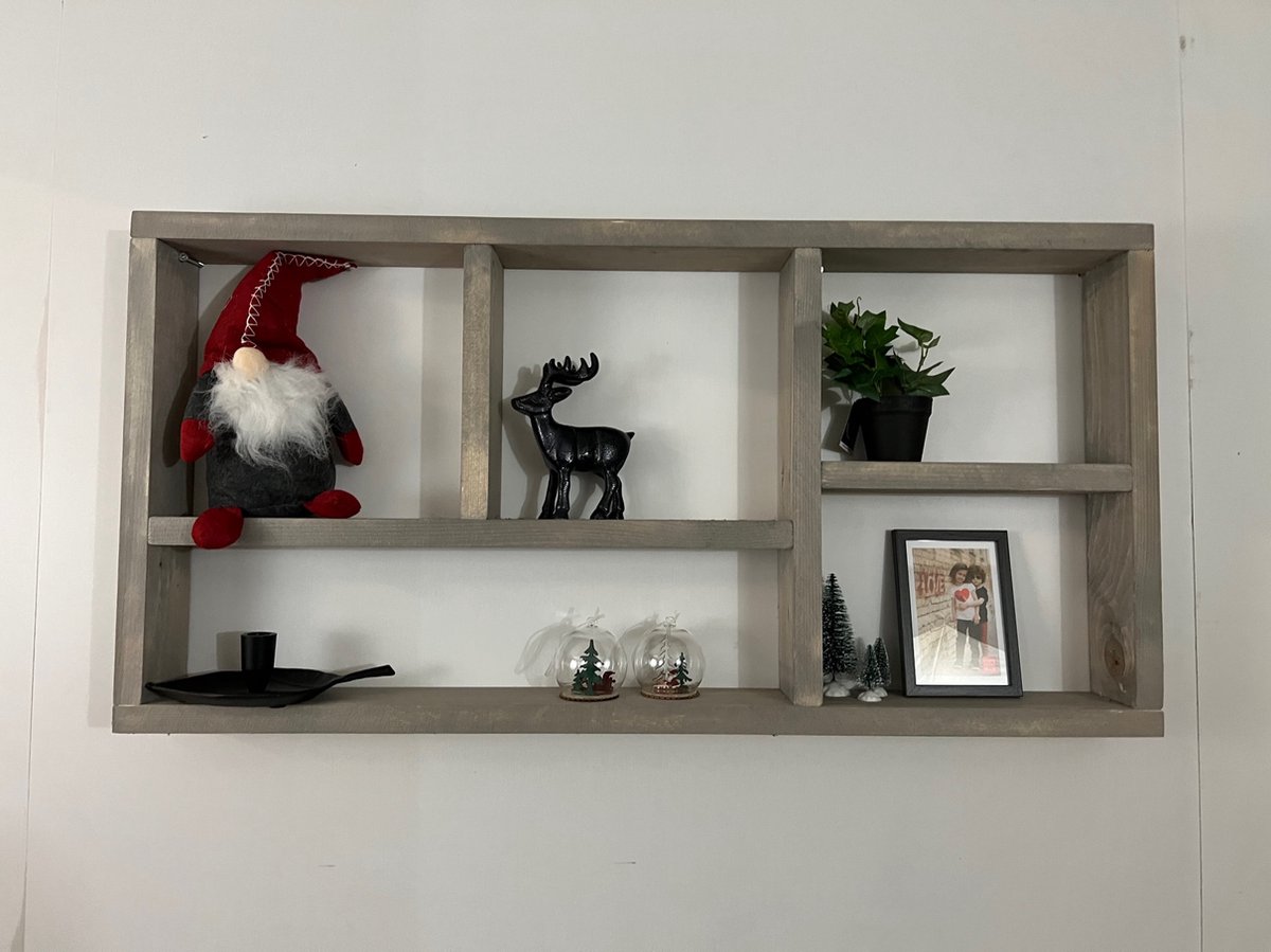 Steigerhout wandrek 100x9x50 cm + ophangsysteem