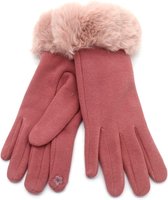 Handschoenen met Imitatiebont - Dames - One Size - Touchscreen Tip - Roze