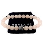 Rhylane - Bracelet Perles - Quartz Rose Natuursteen Rose - Charm Bouddha - 20 cm