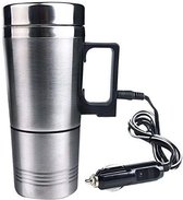 Dakta® Elektrische Koffiebeker | 12v | Verwarmde Koffiebeker | Auto Thermosbeker | Thermobeker | RVS