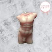 Muscly Max body candle 10 cm (glitter inhoud!) - lichaam kaars - torso man - roze