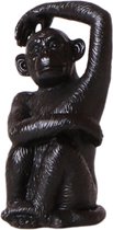 Kolibri Home | Ornament - Decoratie beeld Sitting Monkey - Black