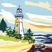 Plaid - Let's paint - Schilderen op nr - 35cm x 35cm - Lighthouse