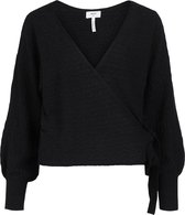 Object OBJTHESSA L/S WRAP PULLOVER A DIV Dames Black - maat XS