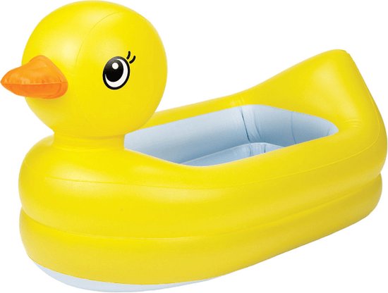 Munchkin Babybadje White Hot® Duck Tub l Opblaasbaar baby bad - Multifunctioneel baby eend bad