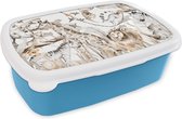 Lunch box Blauw - Lunch box - Boîte à pain - Aquarelle - Animaux - Jungle - Garçons - Filles - Enfants - Enfant - 18x12x6 cm - Enfants - Garçon