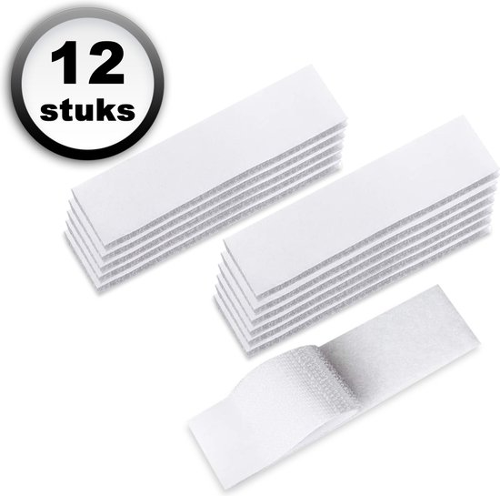 Pilfer Prelude Afwijzen AWEMOZ Klittenband Zelfklevend - 3 cm Breed x 10 cm Lang - Witte Velcro -  12 Stuks -... | bol.com