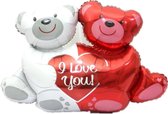 I Love You Beren ballon - XXL - 76x100cm - Moederdag - Folie ballon - Love - Liefde - Huwelijk - knuffelberen - Ballonnen - Hart - Beren - Helium ballon - Leeg - Valentijnsdag cade