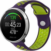 Siliconen Smartwatch bandje - Geschikt voor  Polar Ignite sport band - paars/groen - Strap-it Horlogeband / Polsband / Armband