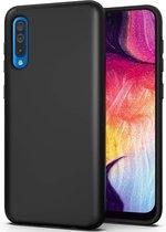 Samsung A50 Hoesje - Samsung A50 Siliconen Hoesje Zwart - Samsung Galaxy A50 Siliconen Hoesje Back Cover Zwart - Back Cover