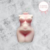 Curvy Claire body candle 9,5 cm (glitter inhoud!) - lichaam kaars - torso vrouw - roze