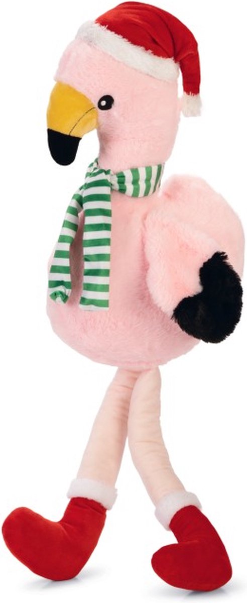 Superleuke kerstknuffel voor je hond flamingo roze  XL 79 cm